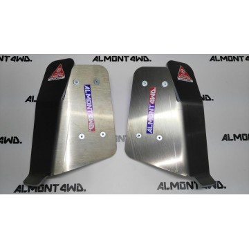 Protectores Amortiguadores traseros Duraluminio 8mm ALMONT4WD para Toyota serie HDJ 80 18 valvulas KIT 2 Unidades