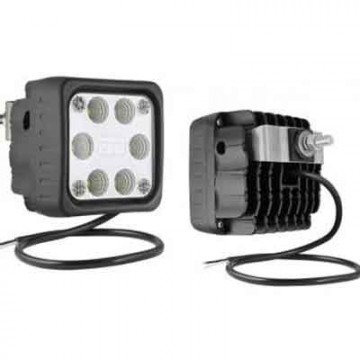 Faro trabajo LED WESEM- 2500lm, 12-24V, 29W, 10X10cm IP68 con soporte trasero (50º campo amplio)