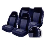 Juego de fundas de lona completo para asientos delanteros y traseros en negro y gris